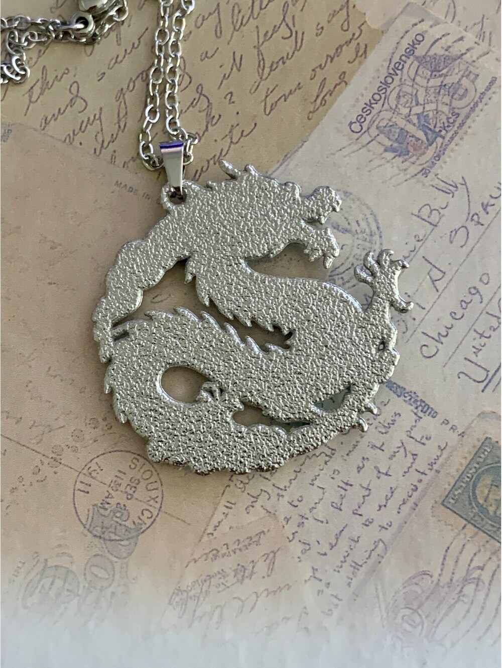Unique Blue Dragon Pendant Necklace - Eye-Catching Statement Jewelry - Picture 2 of 4